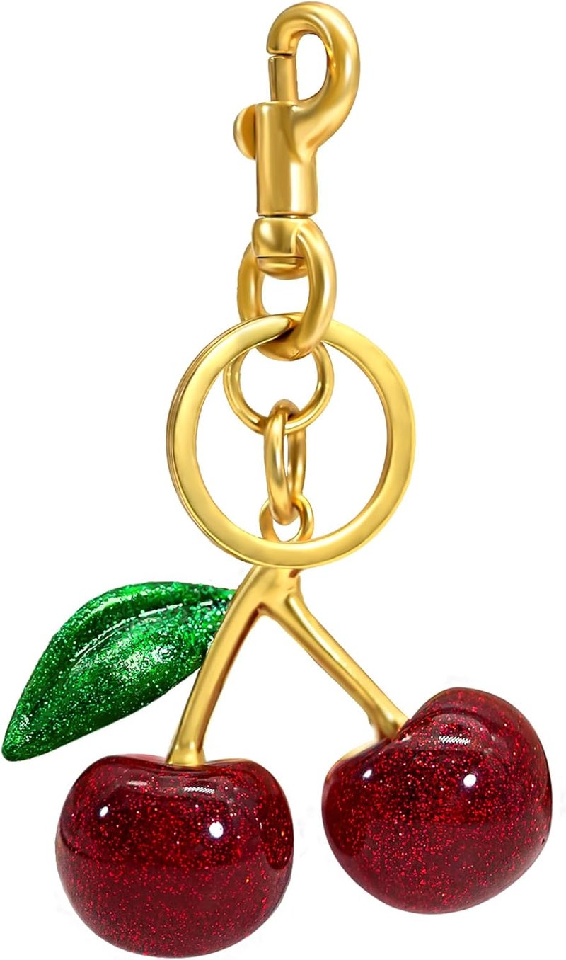 SKYFUN Cherry Keychain for Women Apple Strawberry Bag Charm Key Chain Accessories Gifts for Birthday Christmas - Image 1